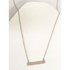 Ασημένιο κολιέ - πλάκα με ζιργκόν στα πλάι (SN201)